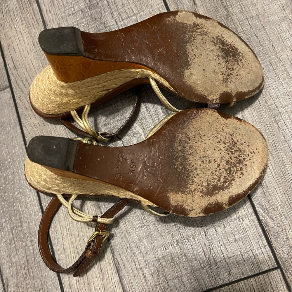 Vintage Louis Vuitton Wedge Sandals size 35.5 - Picture 3 of 9